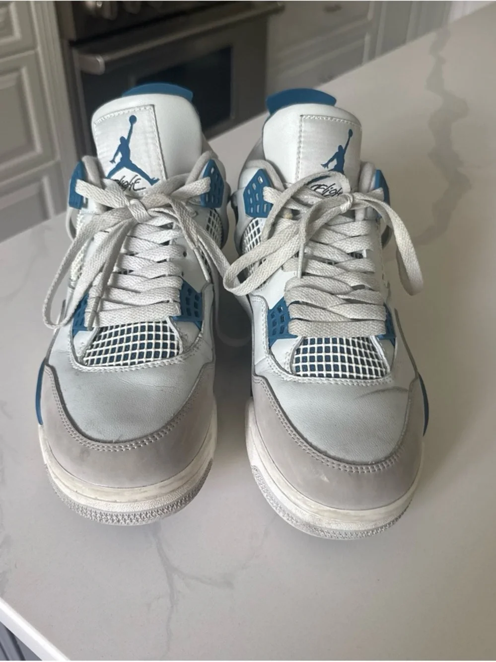 Jordan Men's Sneakers White/Gray/Blue Retro Style